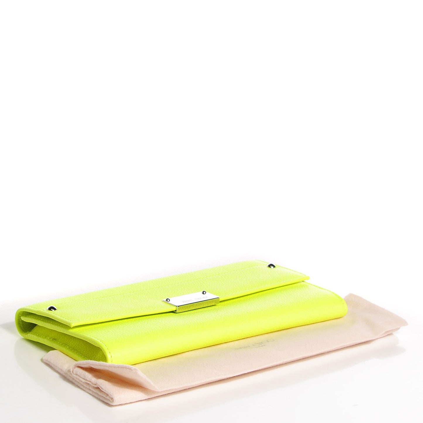 Grainy Calf Reese Wallet Clutch Neon Yellow
