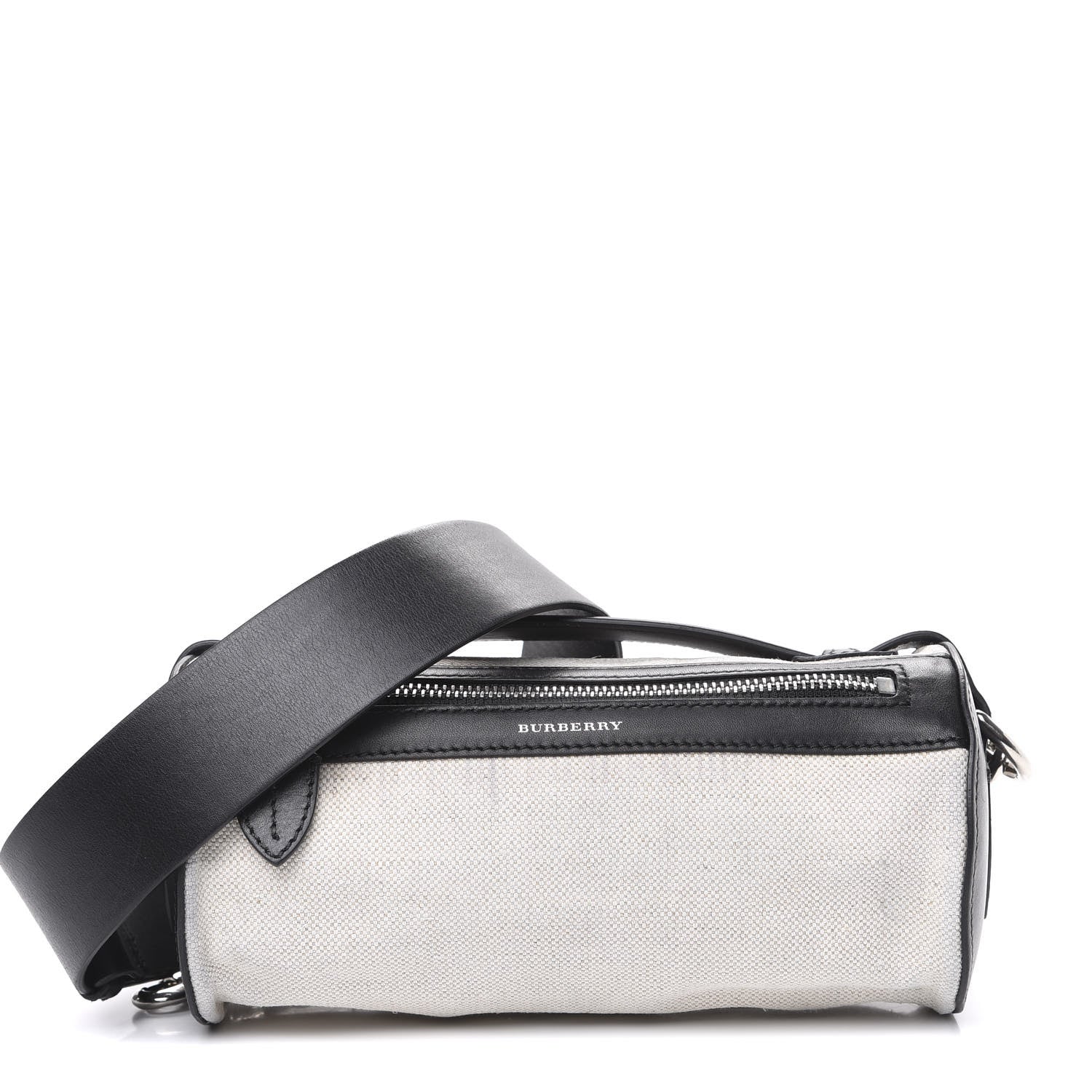 Burberry Calfskin Linen The Barrel Bag Black 1 of 11