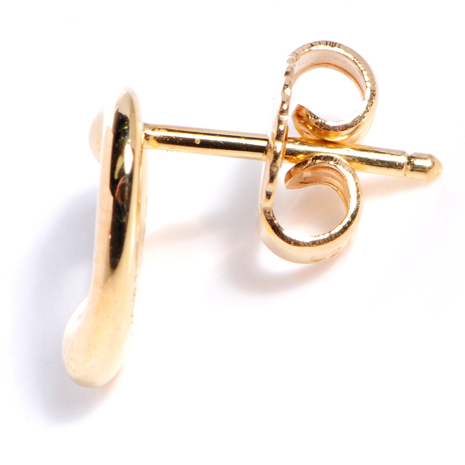 Tiffany 18K Yellow Gold 11mm Elsa Peretti Open Heart Earrings 3 of 5