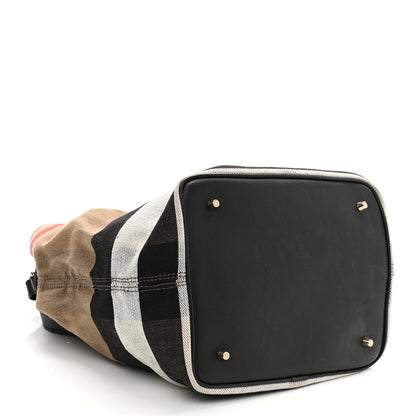 Burberry Canvas Mega Check Medium Ashby Hobo Black 5 of 11