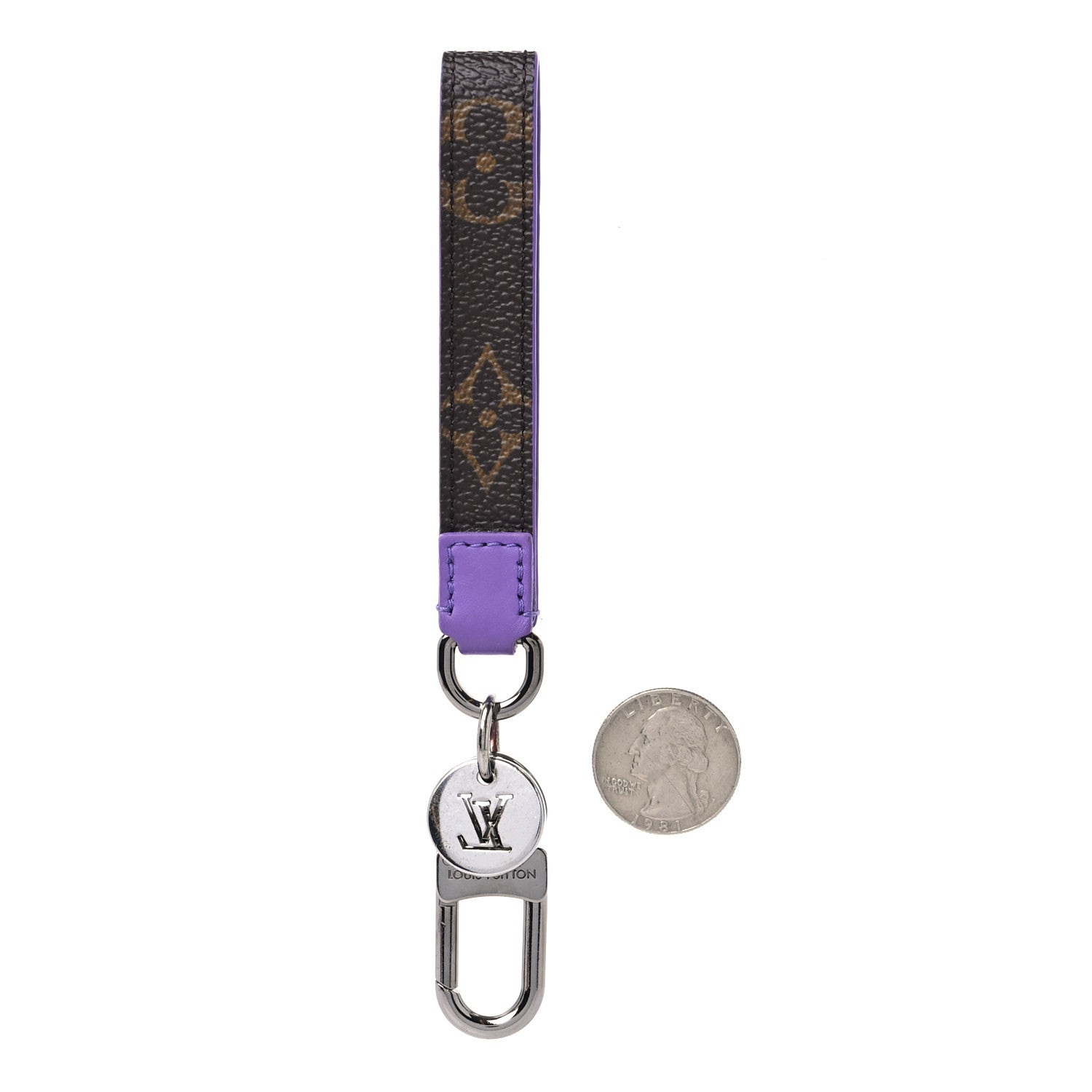 Louis Vuitton Monogram Slim Dragonne Bag Charm Key Holder Purple 2 of 4