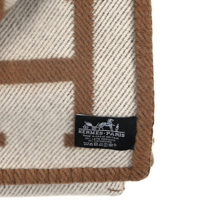 Hermes Wool Cashmere Avalon Blanket Ecru Camel 3 of 3