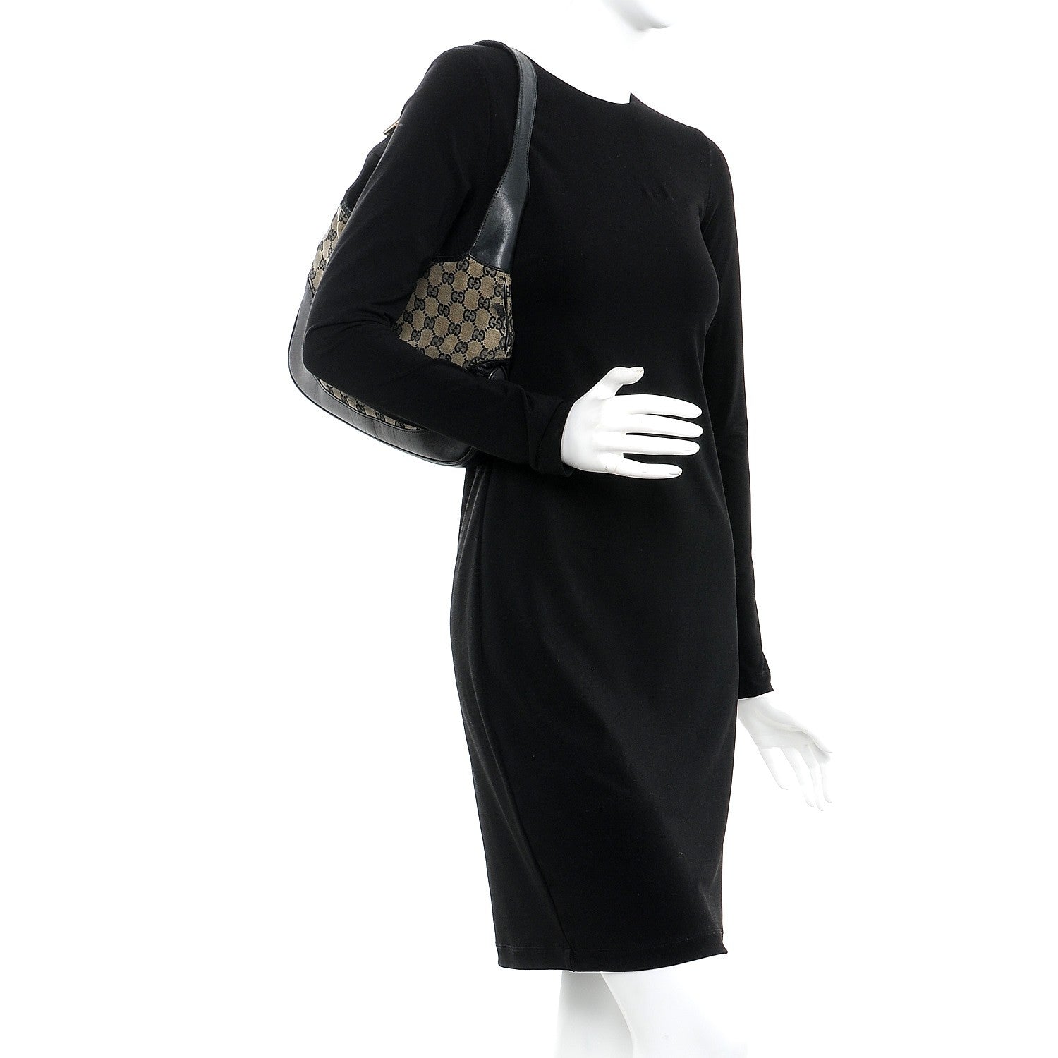 Gucci Monogram Small Jackie O Hobo Bag Black 2 of 12