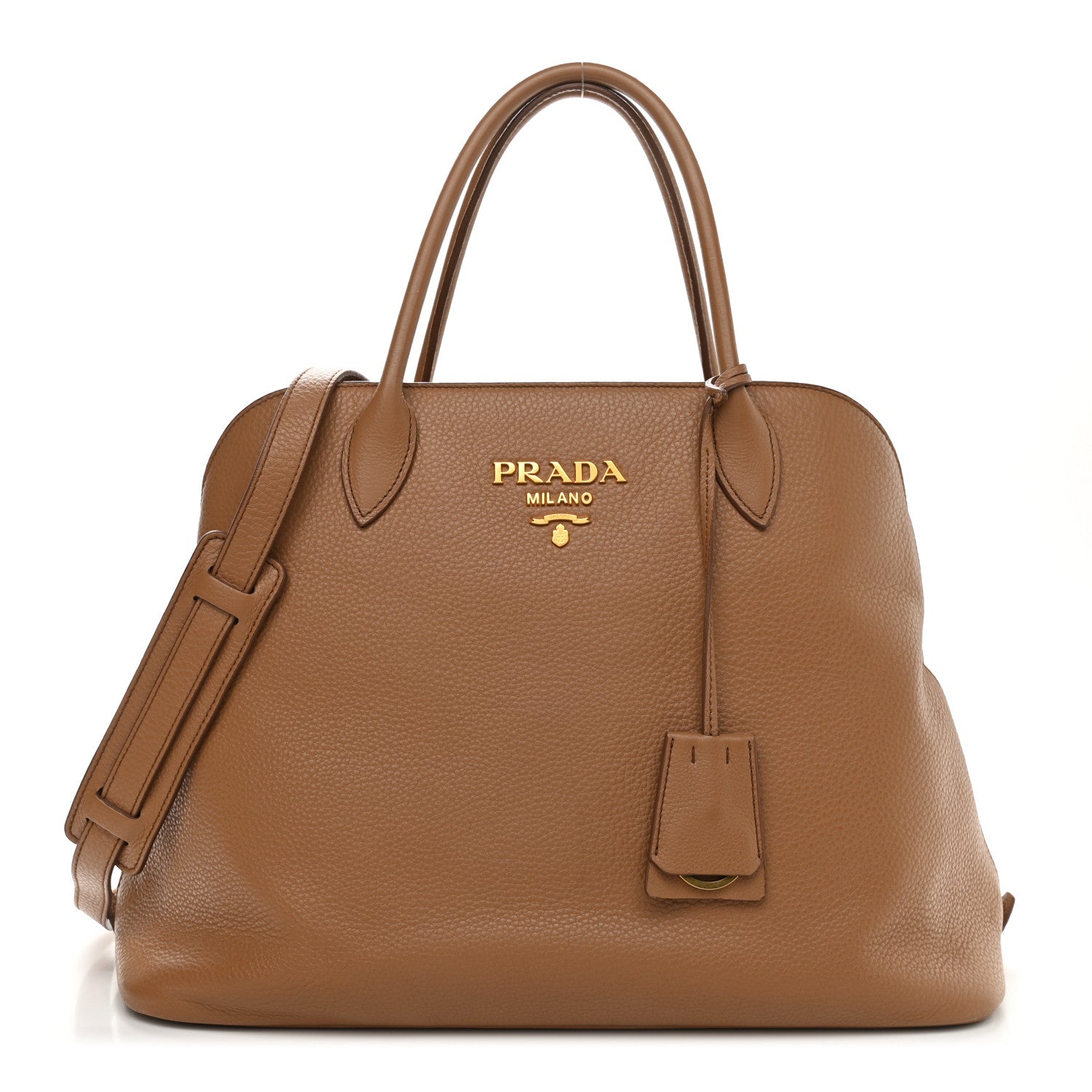 Prada Vitello Daino Dome Satchel Cannella 1 of 8