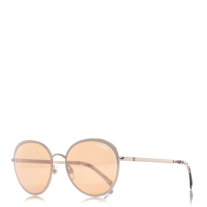 Chanel Round Mirror Sunglasses 4206 Gold 1 of 7