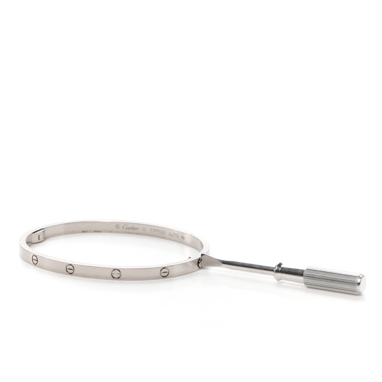 18K White Gold Small LOVE Bracelet 16