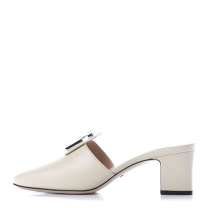Gucci Malaga Kid Crystal Square G Madelyn Mules 39 Vintage White 1 of 9