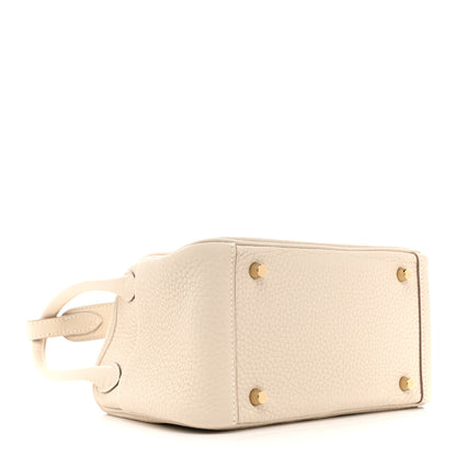 Hermes Taurillon Clemence Mini Lindy 20 Craie 4 of 11