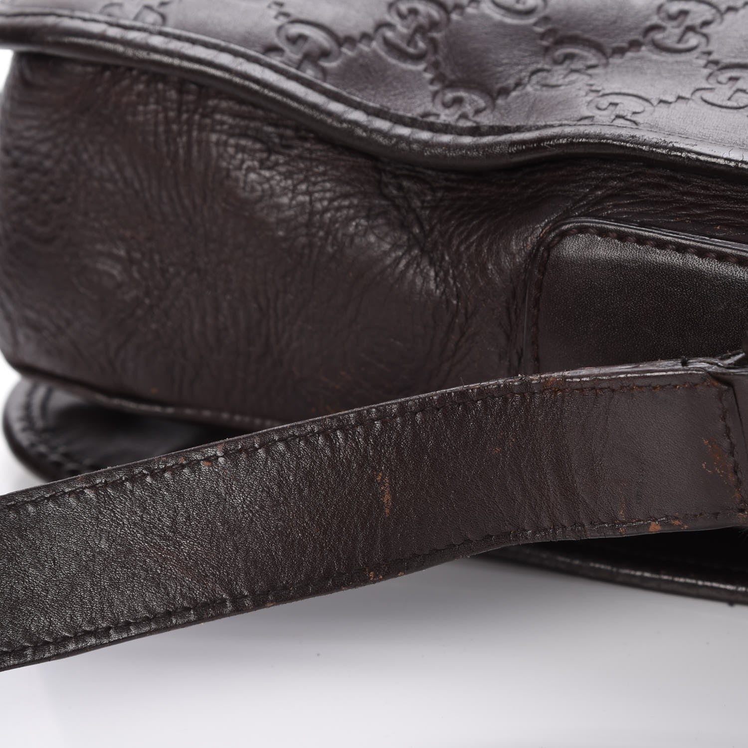 Gucci Guccissima Flap Messenger Bag Dark Brown 12 of 17