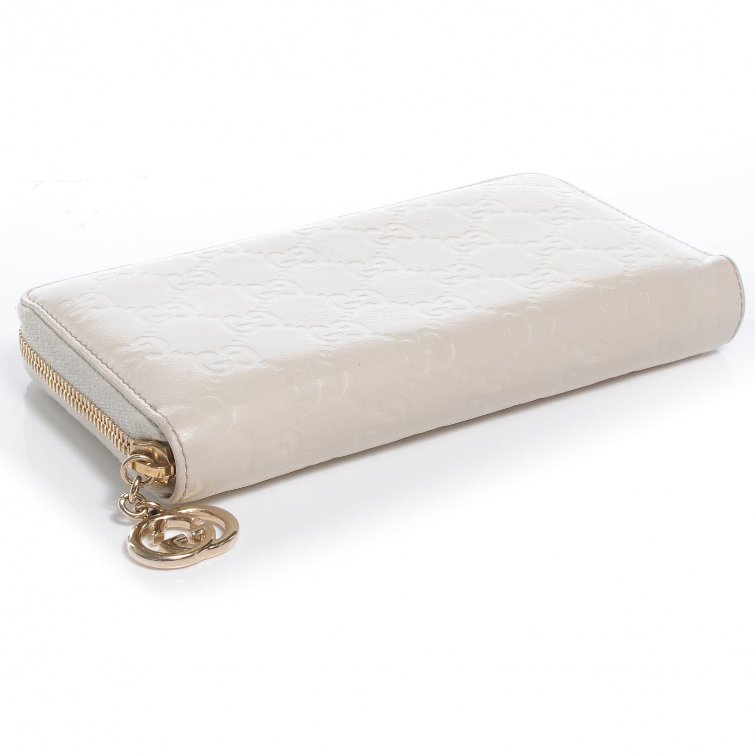 Gucci Guccissima GG Pierce Zip Around Wallet White 4 of 7