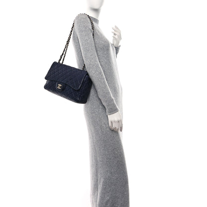 Chanel Lambskin Quilted Jumbo Single Flap Navy 2 of 12
