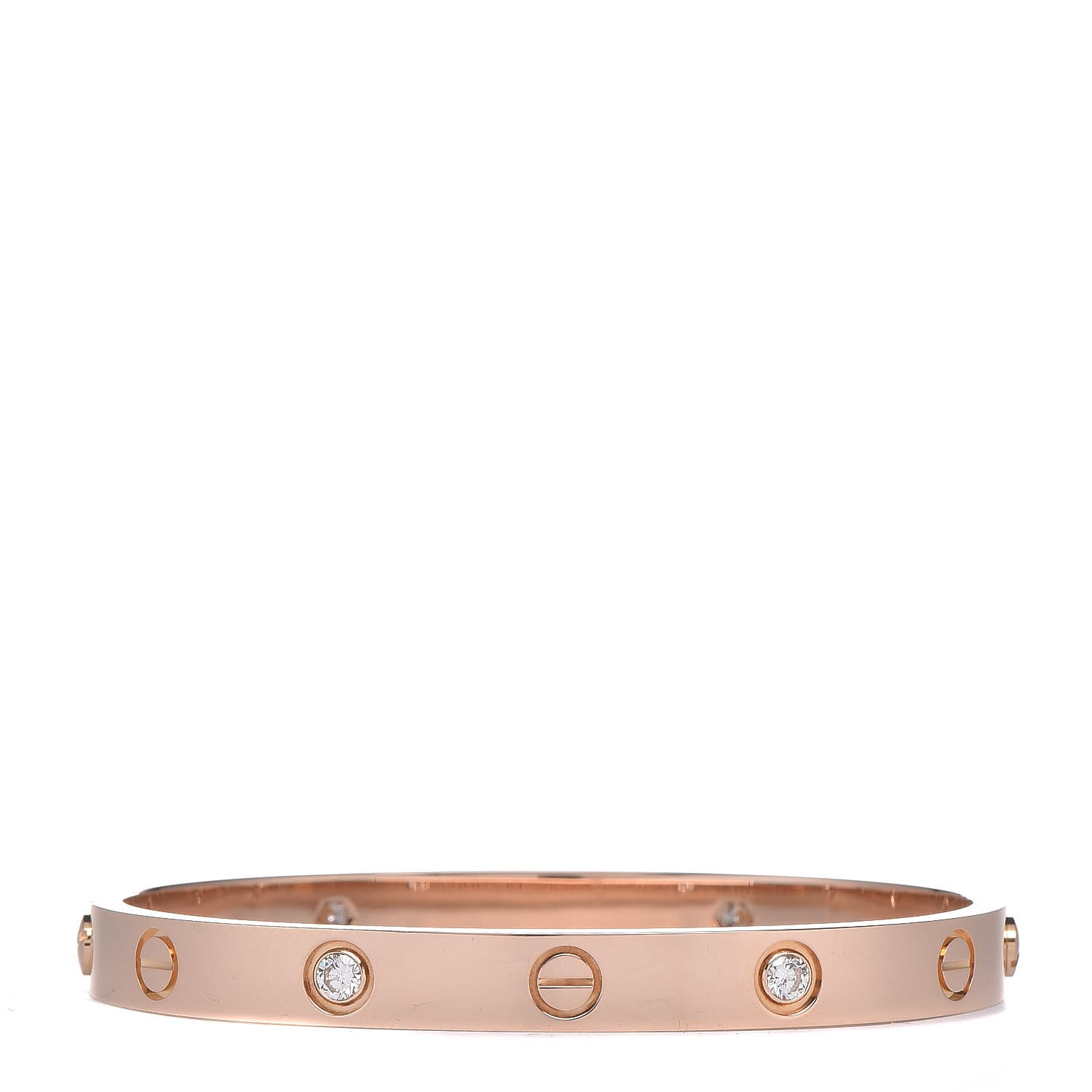 Cartier 18K Pink Gold 4 Diamond LOVE Bracelet 16 3 of 7