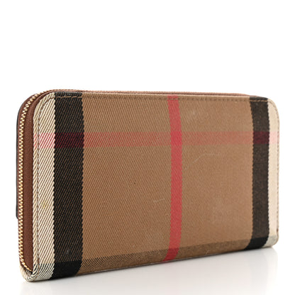 Burberry Calfskin House Check Elmore Zip Around Wallet Tan 3 of 11