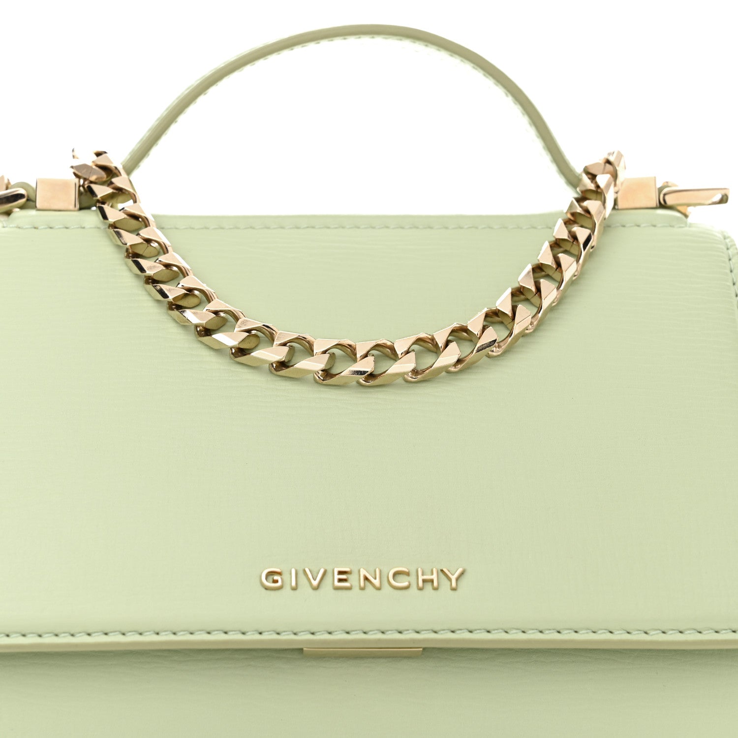 Givenchy Textured Calfskin Mini Pandora Box Chain Crossbody Bag Aqua Green 8 of 10