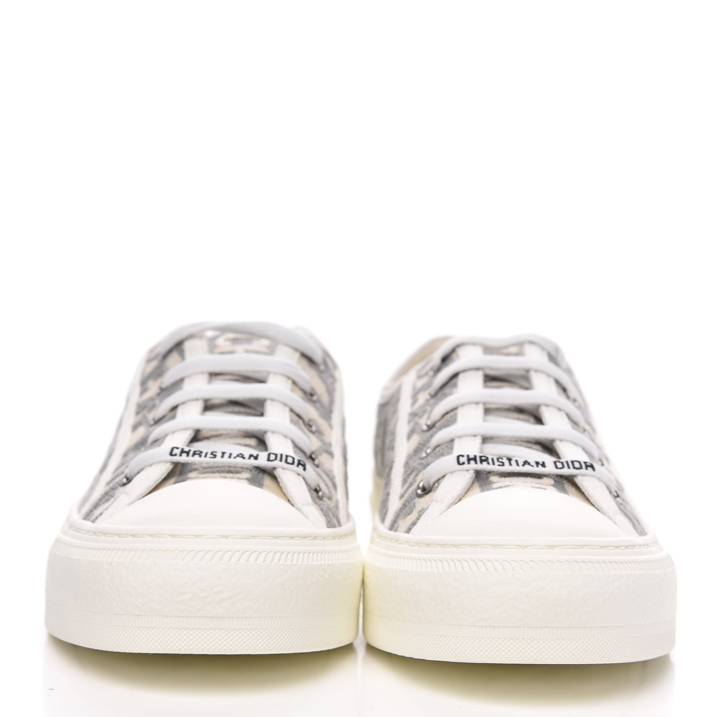 Canvas Oblique Walk'N'Dior Low Top Sneakers 37 Grey Stone