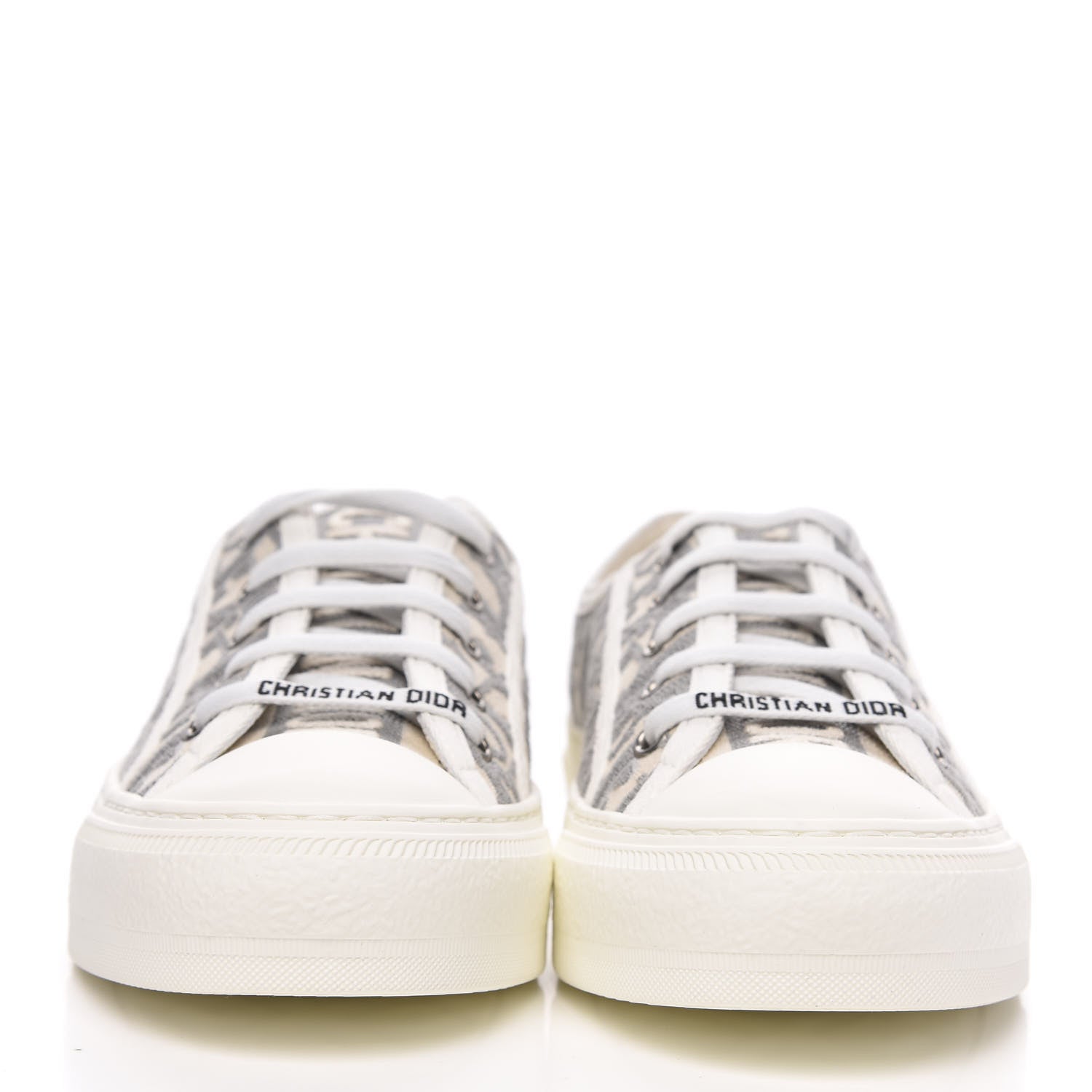 Christian Dior Canvas Oblique Walk'N'Dior Low Top Sneakers 37 Grey Stone 2 of 8