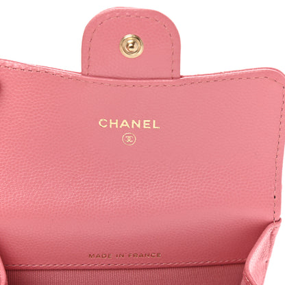 Chanel Caviar Quilted Flap Card Holder Wallet Pink 6 of 8