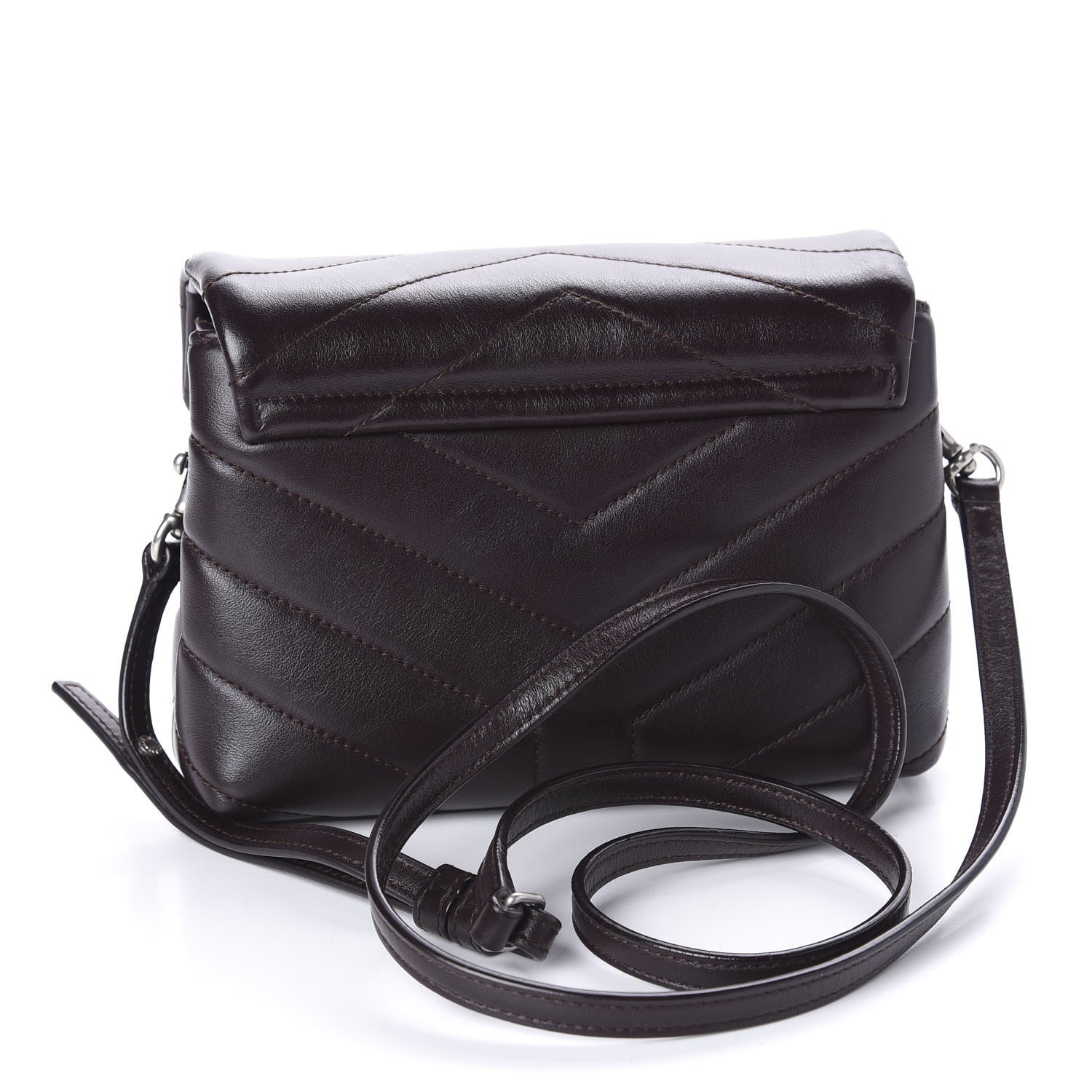 Saint Laurent Calfskin Y Quilted Monogram Toy Loulou Crossbody Bag Black Tulipe 3 of 11