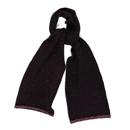 Chanel Cashmere Blend Scarf Black Pink 1 of 3