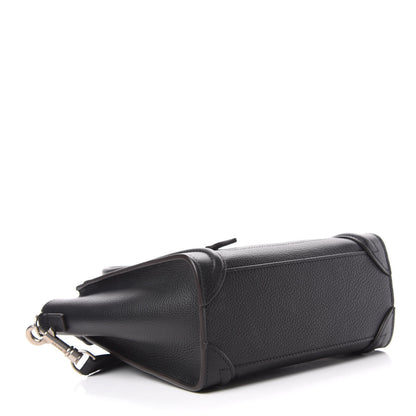 Celine Drummed Calfskin Nano Luggage Black 4 of 9
