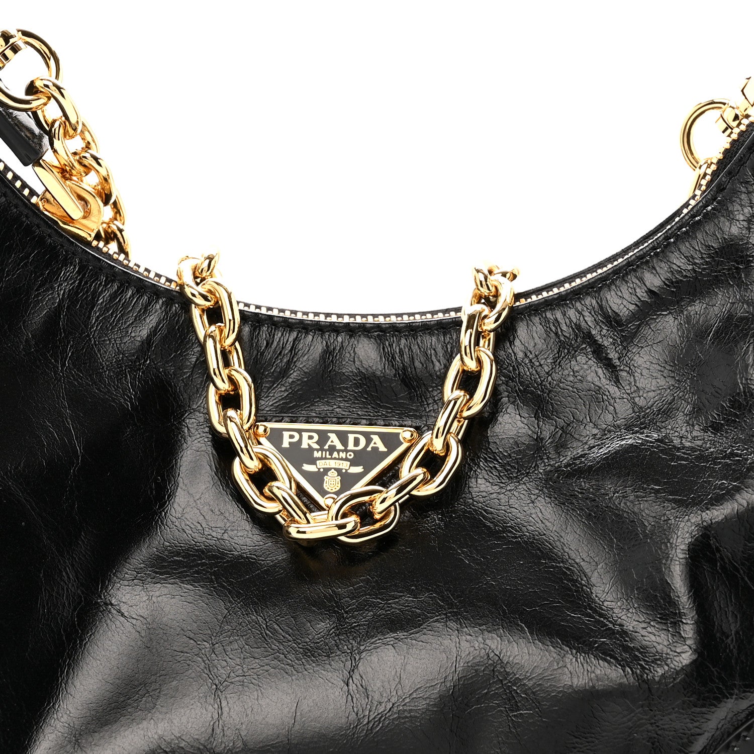 Prada Soft Lux Calfskin Re-Edition 2005 Shoulder Bag Black 8 of 11