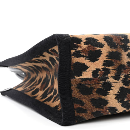 Christian Louboutin Canvas Calfskin Kitty Print Small Nastroloubi Tote Brown Black 9 of 13