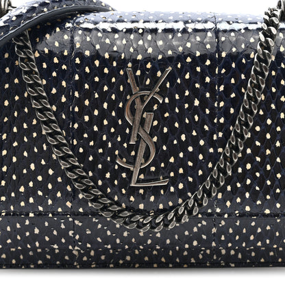 Saint Laurent Elaphe Nappa Monogram Sunset Chain Wallet Black White 6 of 8