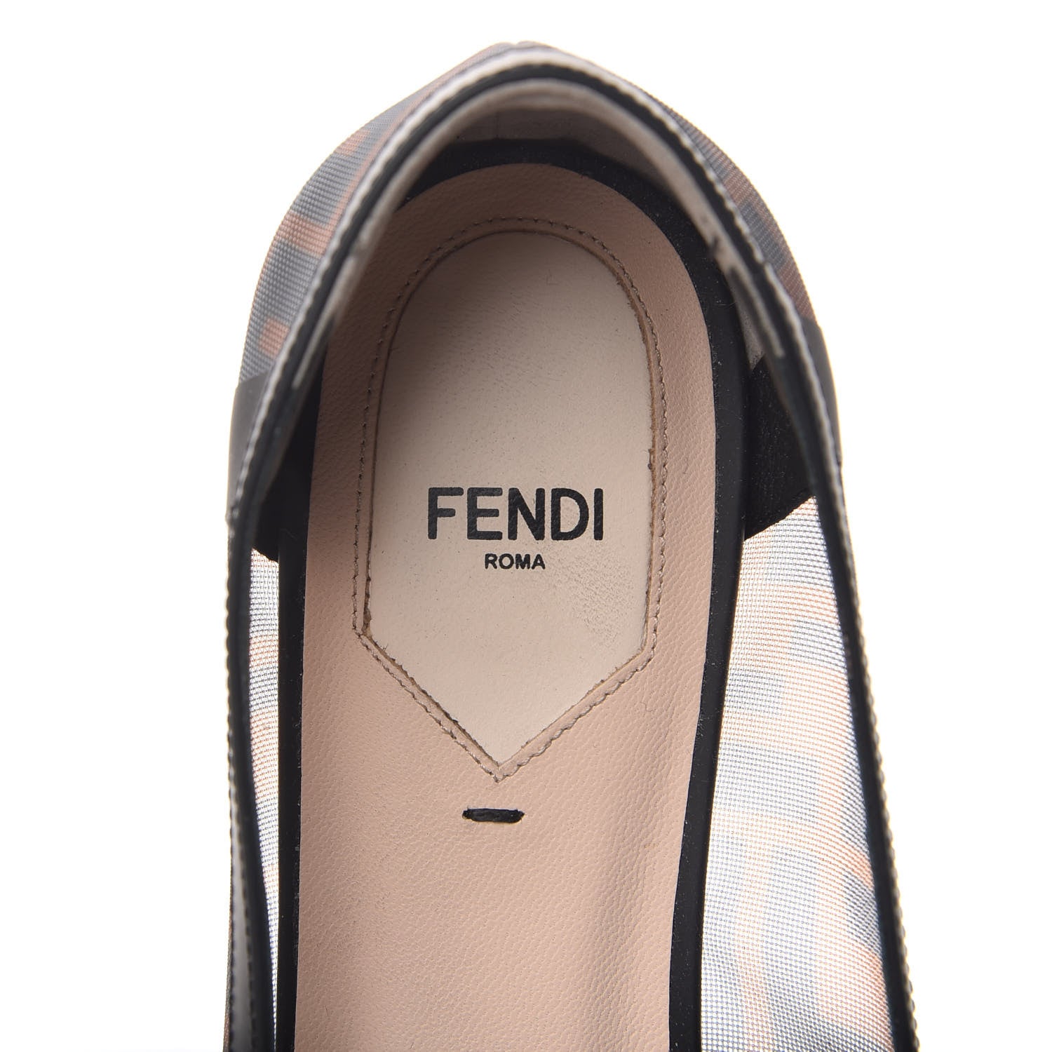 Fendi Mesh FF Skimmer Ballerina Flats 39.5 Tobacco Moro Black 8 of 12