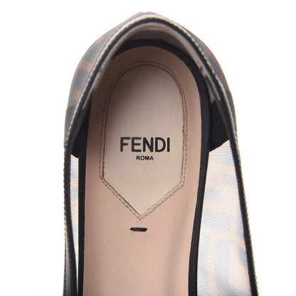Fendi Mesh FF Skimmer Ballerina Flats 39.5 Tobacco Moro Black 8 of 12