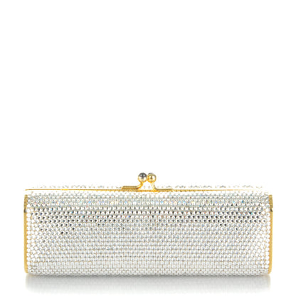 Judith Leiber Swarovski Crystal Minaudiere Clutch Silver 1 of 7