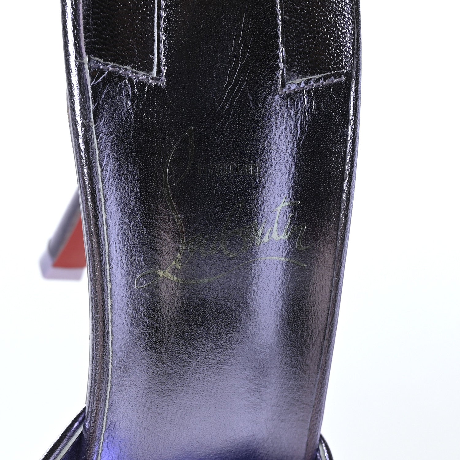 Christian Louboutin Metallic Kid Laminato Me Dolly 100 Sandals 38.5 Lilac 6 of 7