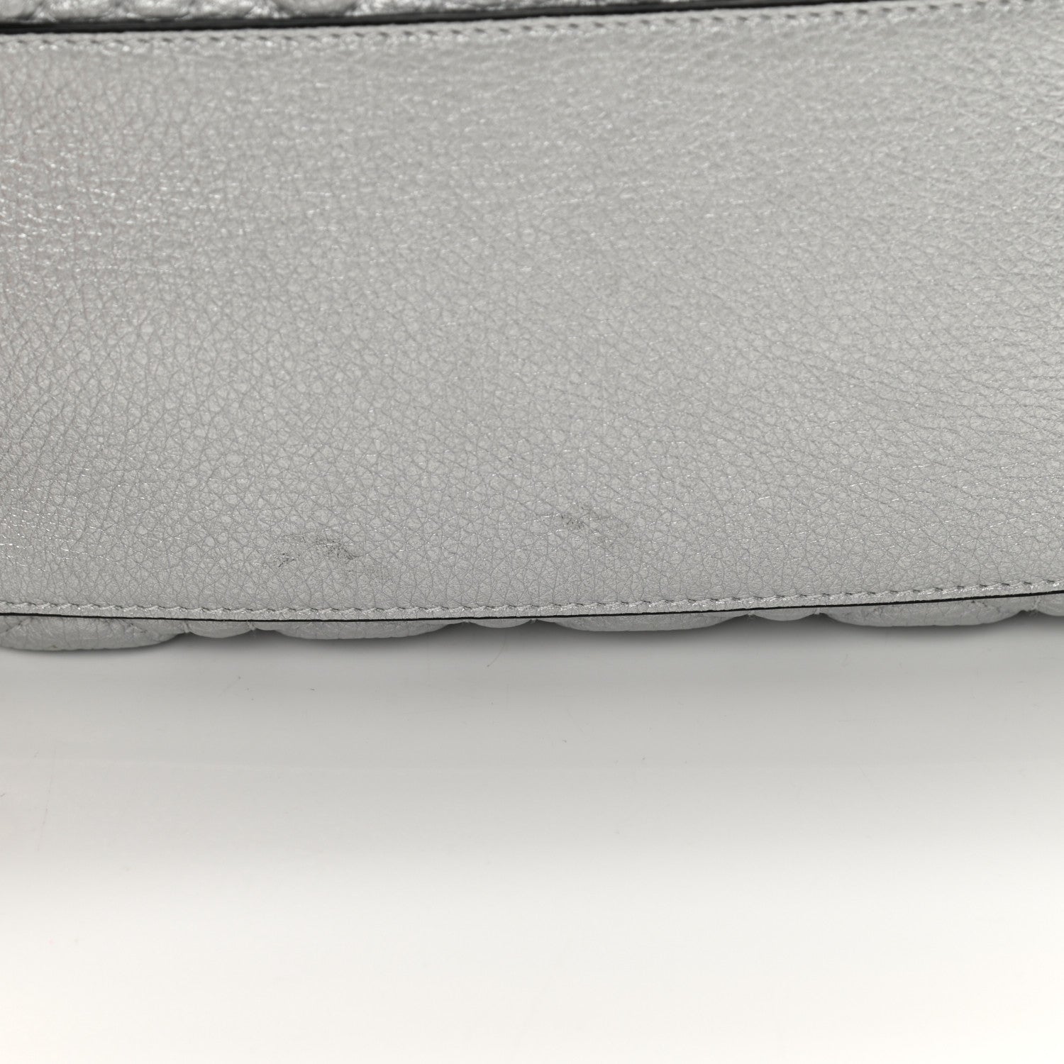 Christian Dior Metallic Grained Calfskin Cannage Medium Supple Lady Dior Silver 14 of 20