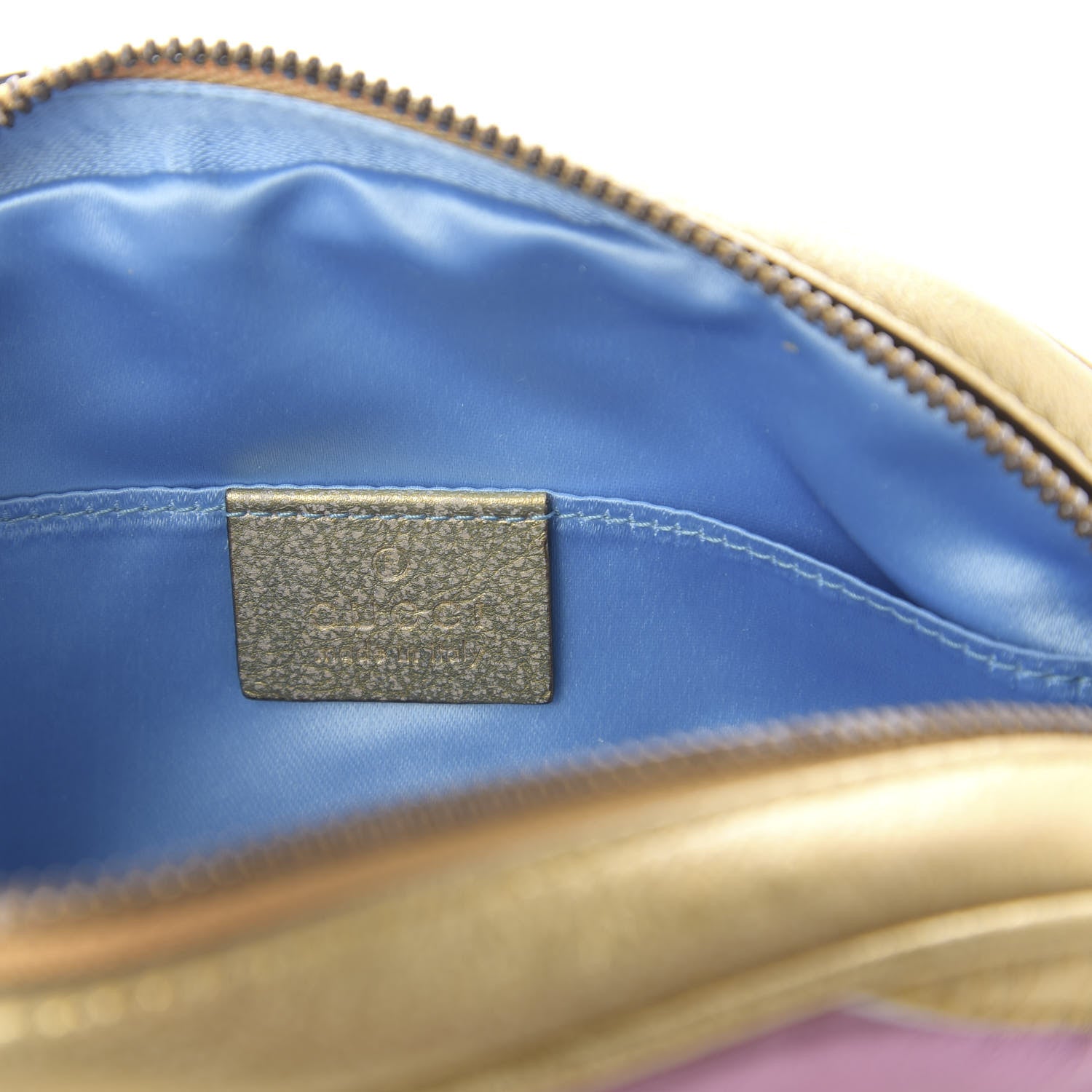 Gucci Metallic Nappa Matelasse Heart GG Marmont Belt Bag 85 34 Oro Vecchio Rosa 8 of 12