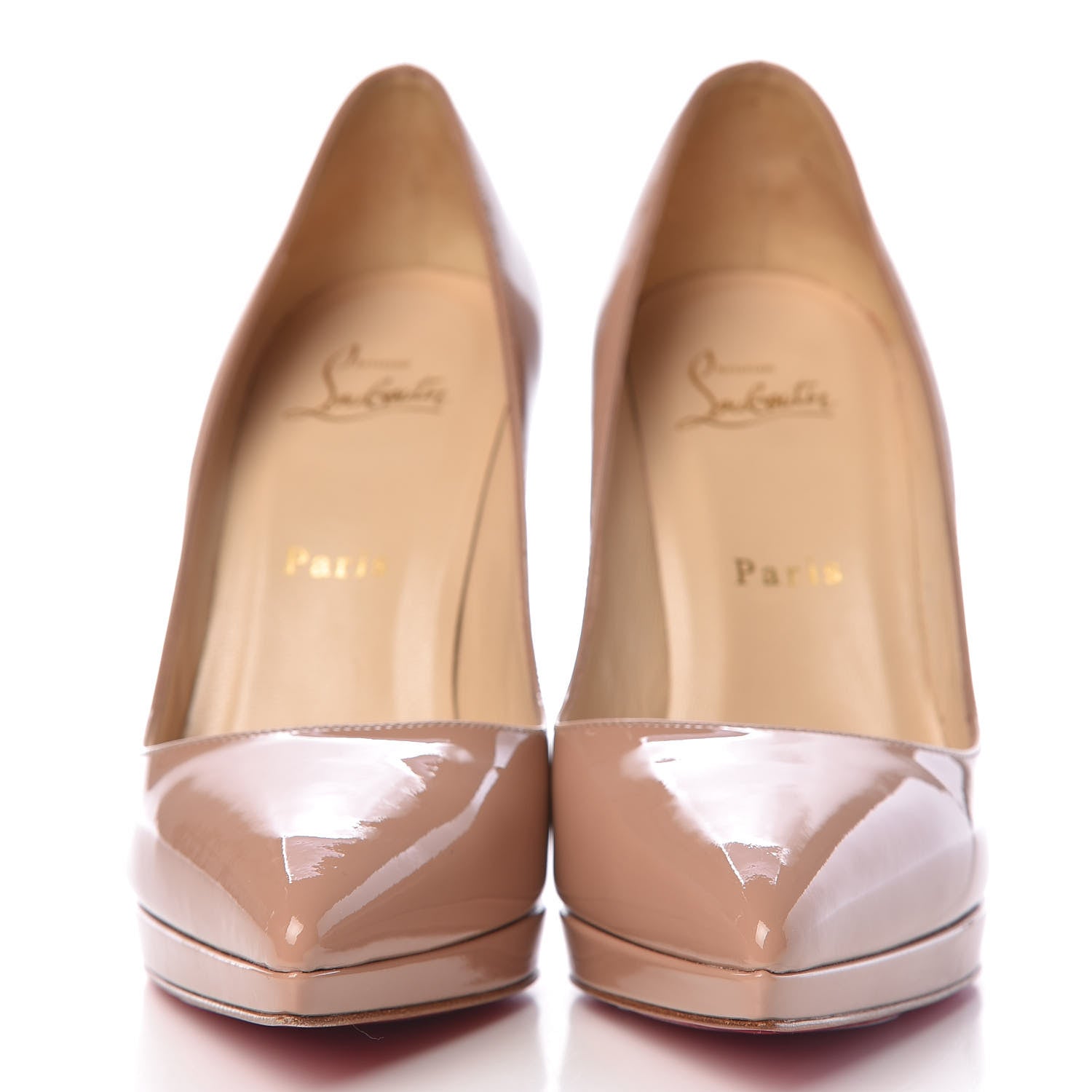 Christian Louboutin Patent Pigalle Plato 120 Pumps 37 Nude 3 of 11