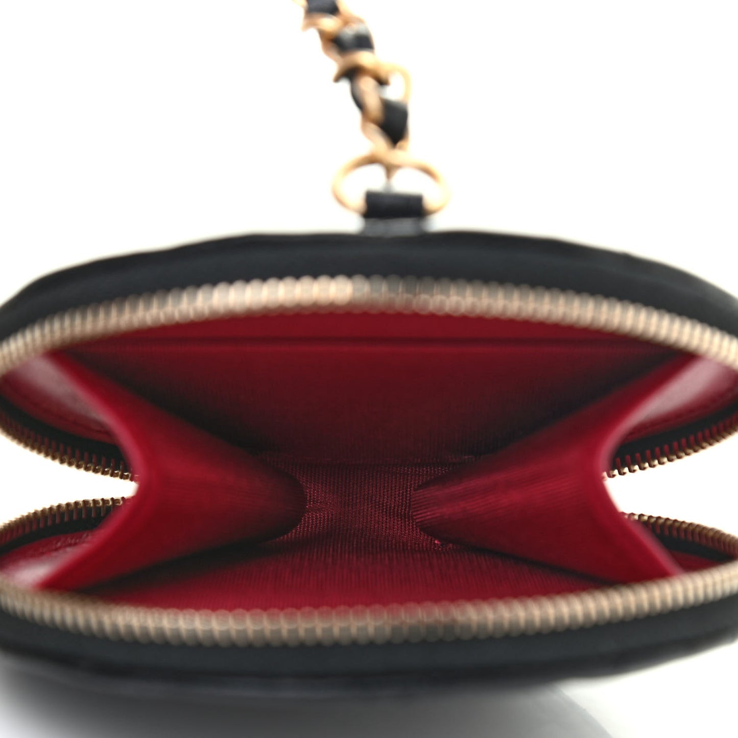 Pearl Lambskin Pearl Crown CC Wristlet Multi Pouches Black