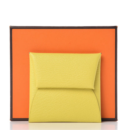 Hermes Chevre Mysore Bastia Coin Purse Lime 8 of 8