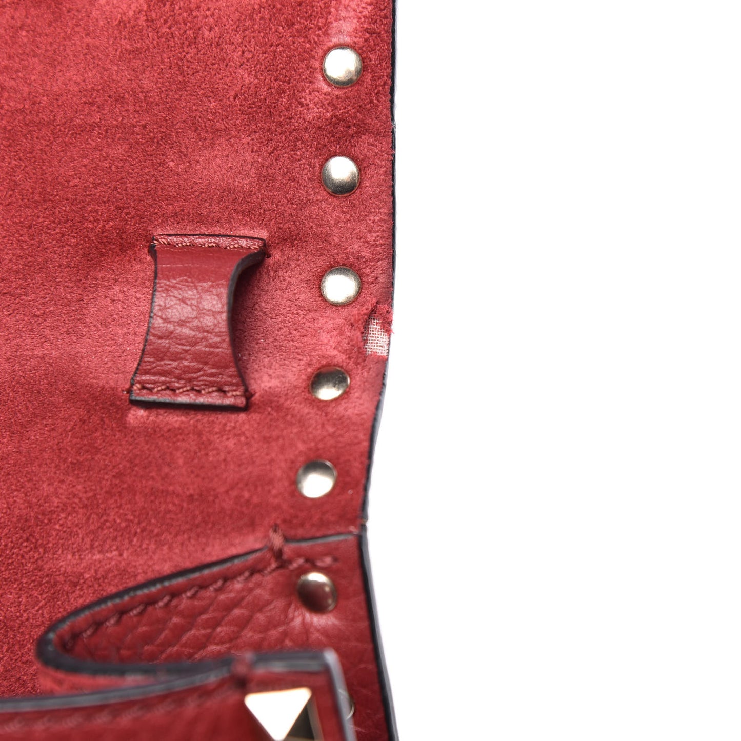 Pebbled Calfskin Medium Rockstud Flip Lock Crossbody Bag Red