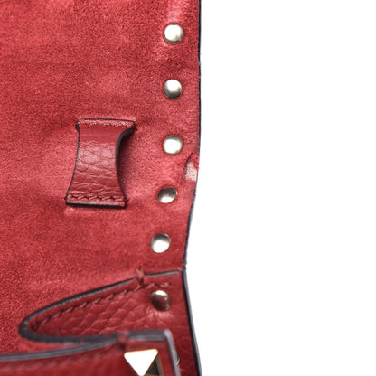 Valentino Garavani Pebbled Calfskin Medium Rockstud Flip Lock Crossbody Bag Red 8 of 10