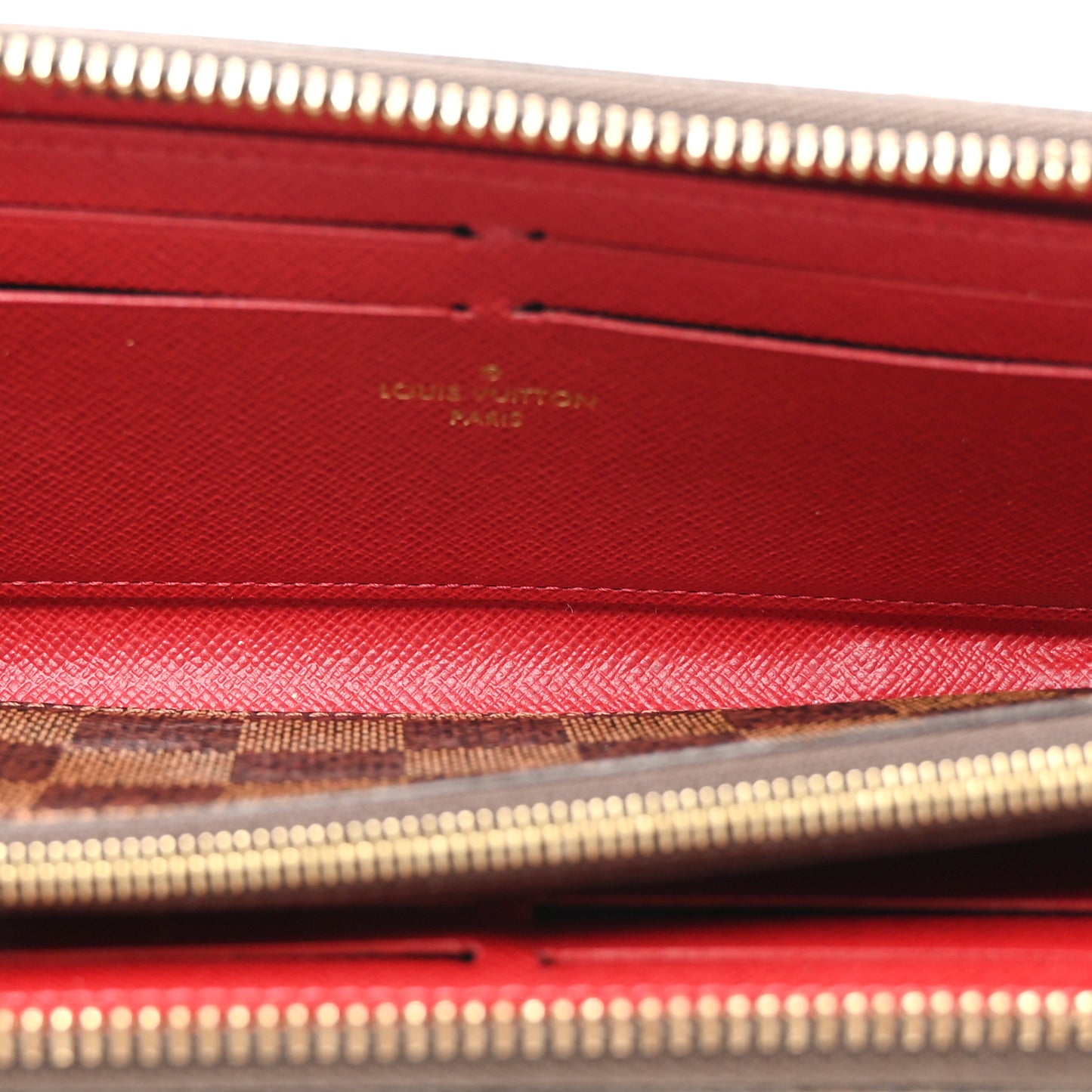 Damier Ebene Clemence Wallet Cherry