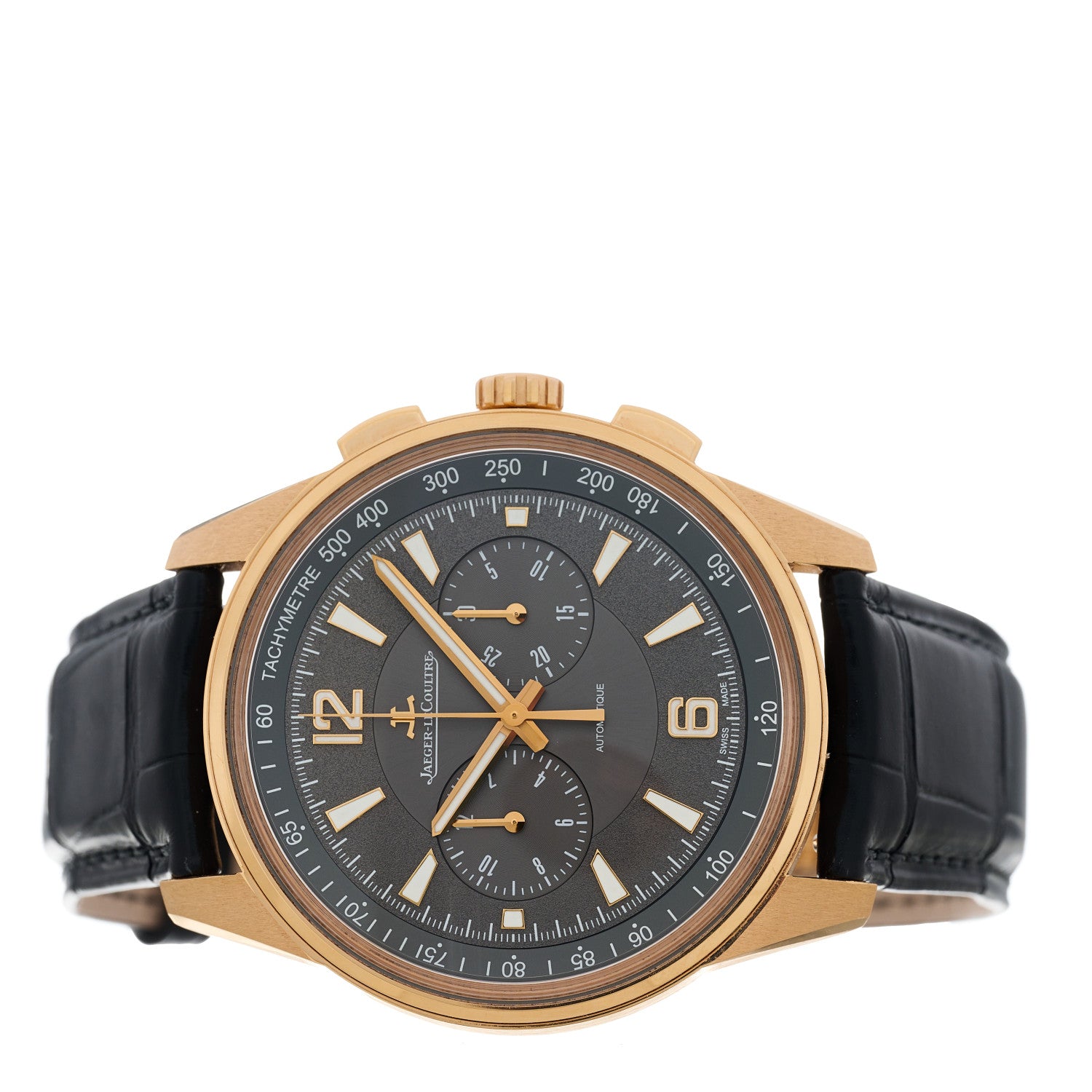 Jaeger-LeCoultre 18K Rose Gold Alligator 42mm Polaris Chronograph Automatic Watch Grey Q9022450 2 of 6