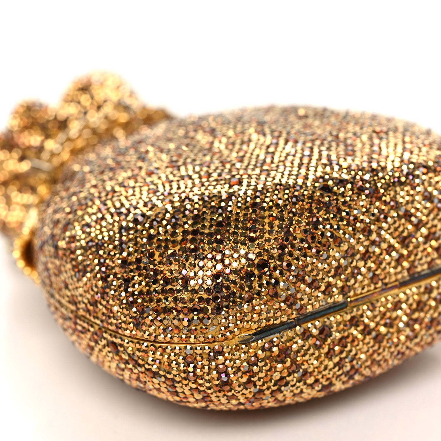 Judith Leiber Crystal Money Bags Minaudiere Clutch Gold 9 of 10