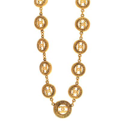 Chanel Metal CC Medallion Necklace Gold 1 of 7
