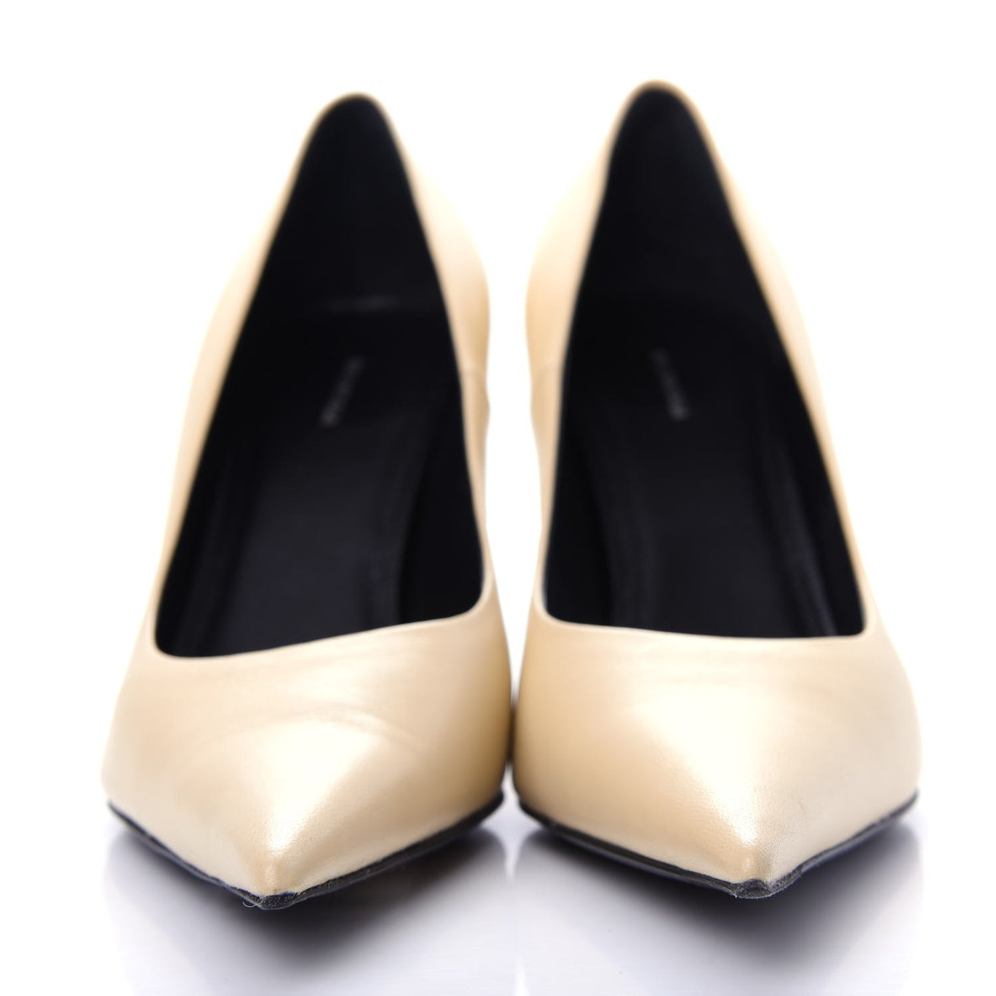 Nappa Square Knife 80mm Pumps 37.5 Beige