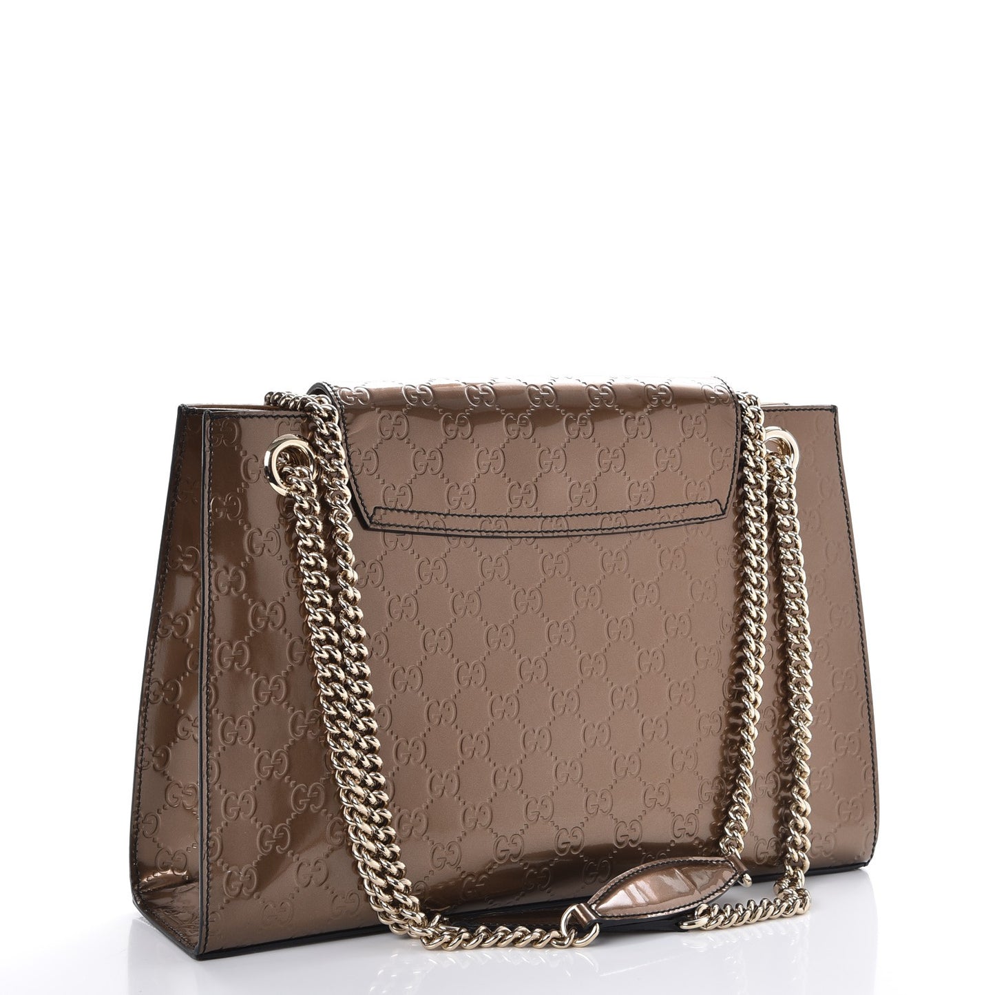 Shine Guccissima Large Emily Chain Shoulder Bag Acero