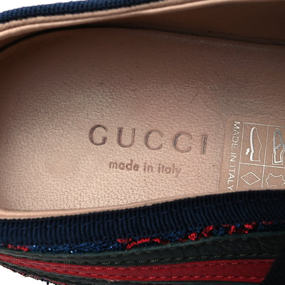 Gucci Lurex Calfskin Web GG Monogram Womens Falacer Sneakers 38 Iridescent Blue Iridescent Red Silver 8 of 9