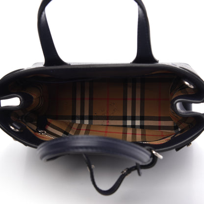 Burberry Derby Calfskin Perforated Small Banner Tote Regency Blue 5 of 10