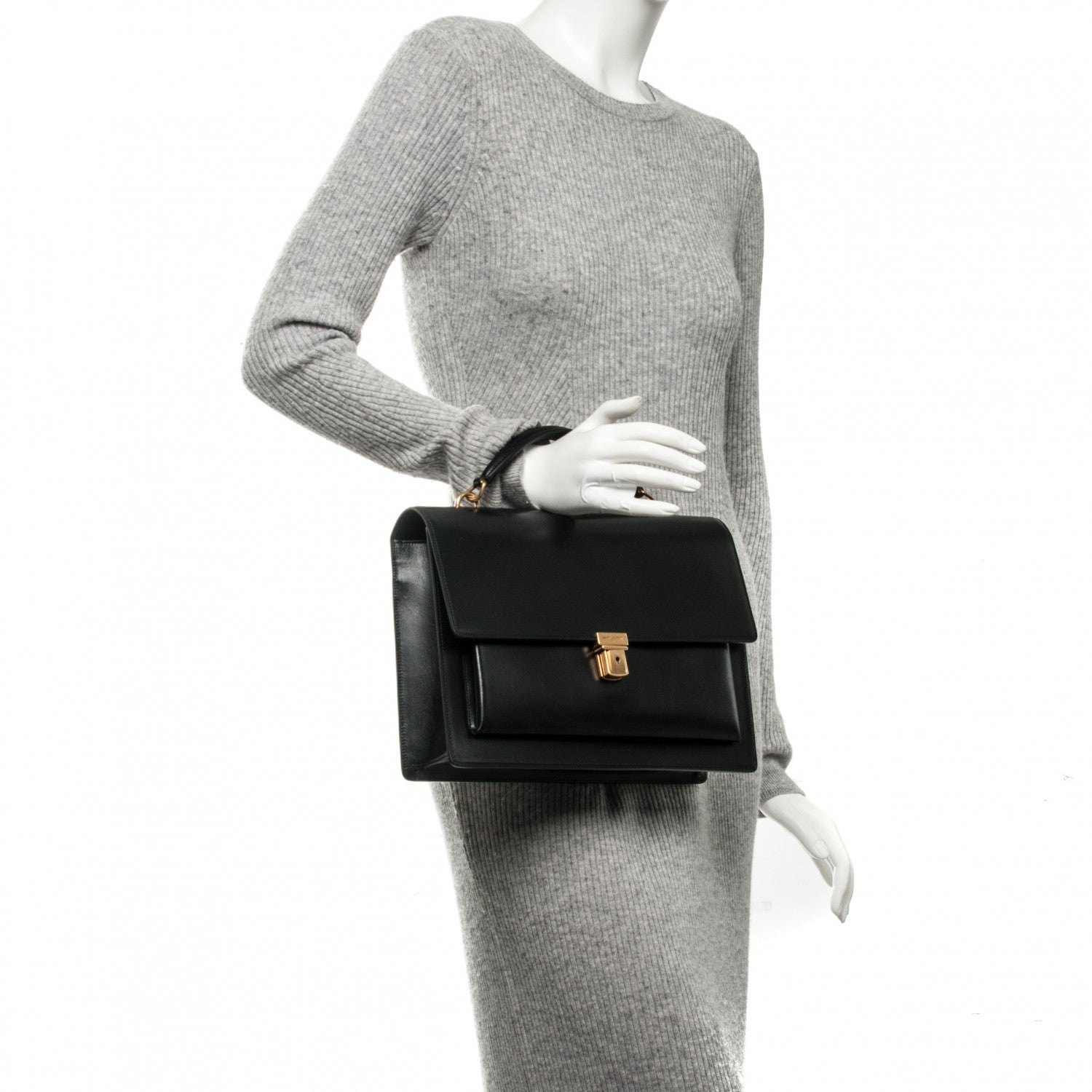 Saint Laurent Calfskin Large Highschool Satchel Black 2 of 6