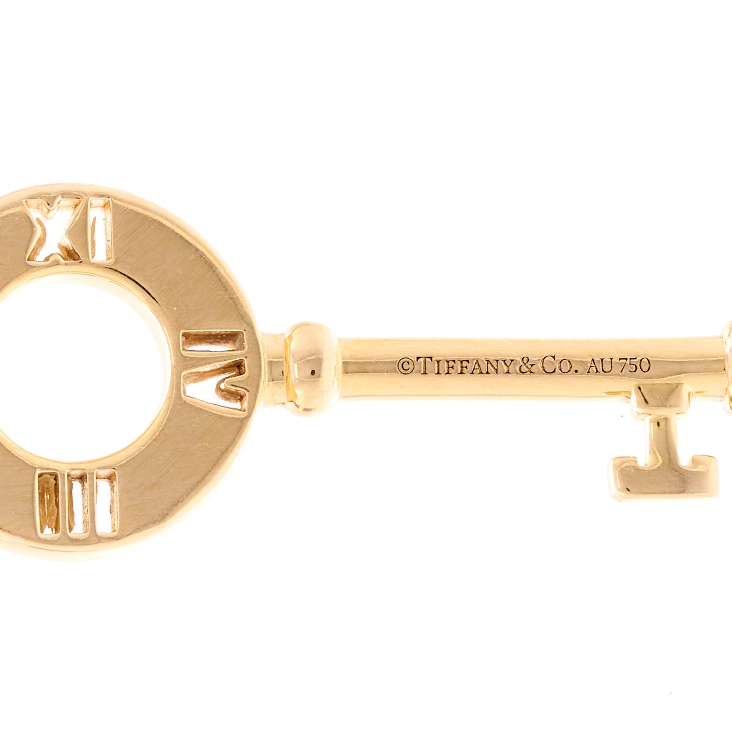 18K Rose Gold Diamond Atlas Pierced Key Pendant Necklace