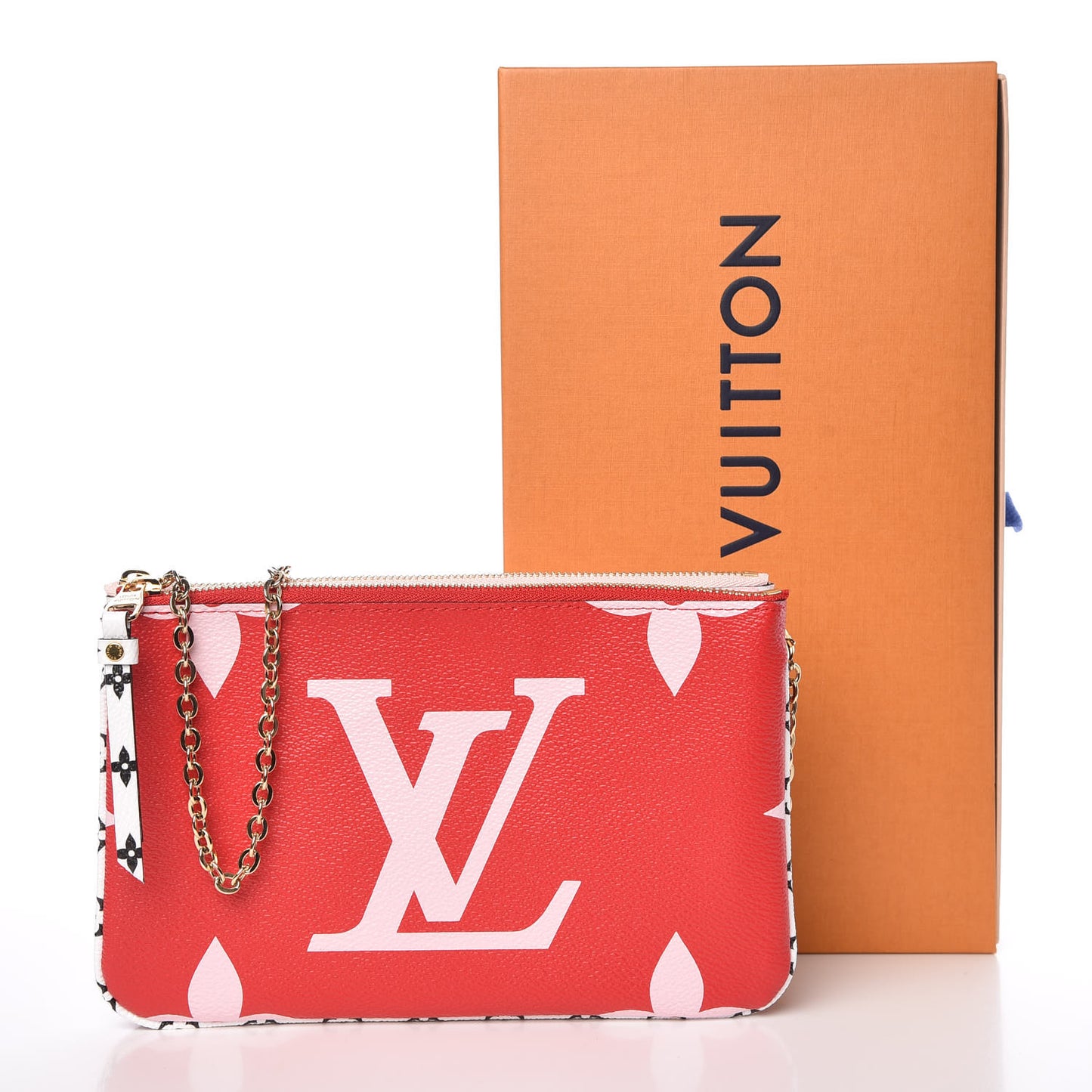 Monogram Giant Double Zip Pochette Rouge