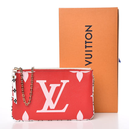 Louis Vuitton Monogram Giant Double Zip Pochette Rouge 11 of 11
